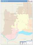 Bon Homme County Wall Map Color Cast Style